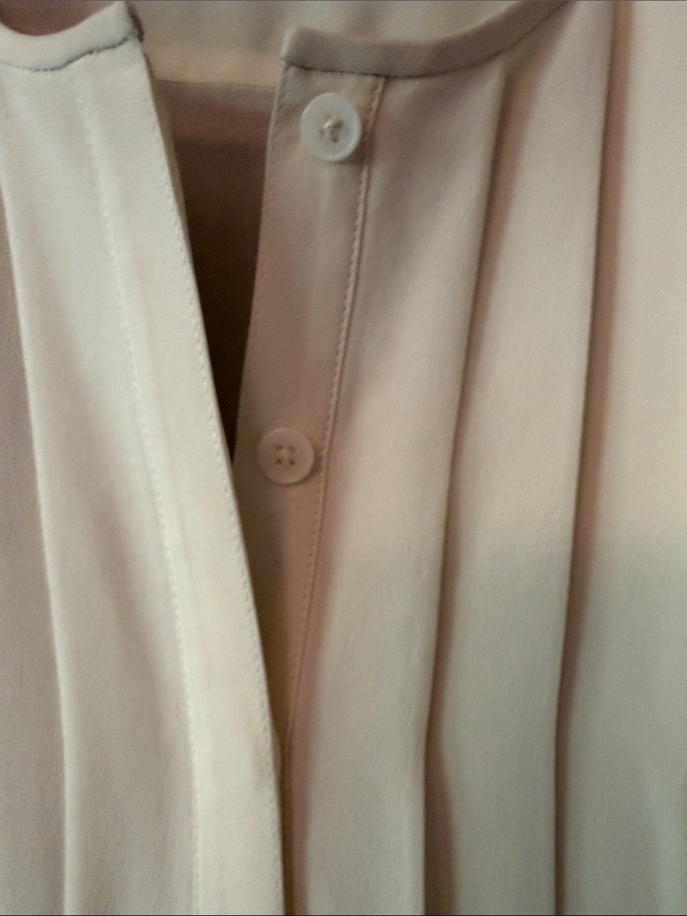 kate spade Ivory Pleated 100% Silk Womens 12 Sleeveless Blouse Classic Tailored - Picture 6 of 9